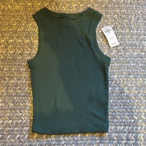Hollister Dark Green Textured Tank Top
